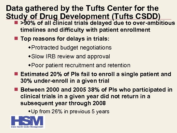 Data gathered by the Tufts Center for the Study of Drug Development (Tufts CSDD)