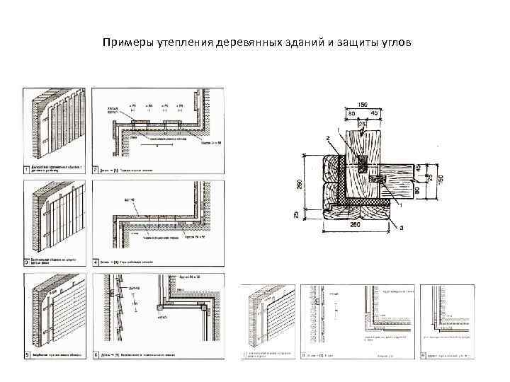 Примеры утепления деревянных зданий и защиты углов 