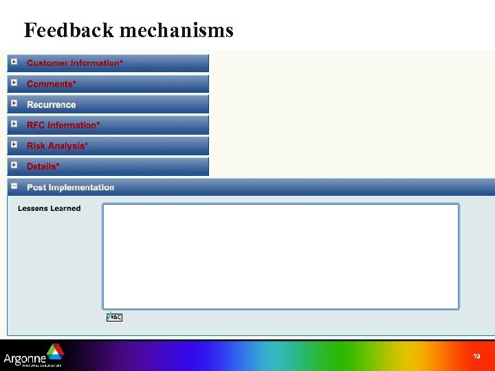 Feedback mechanisms 19 