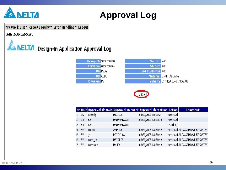 Approval Log 38 