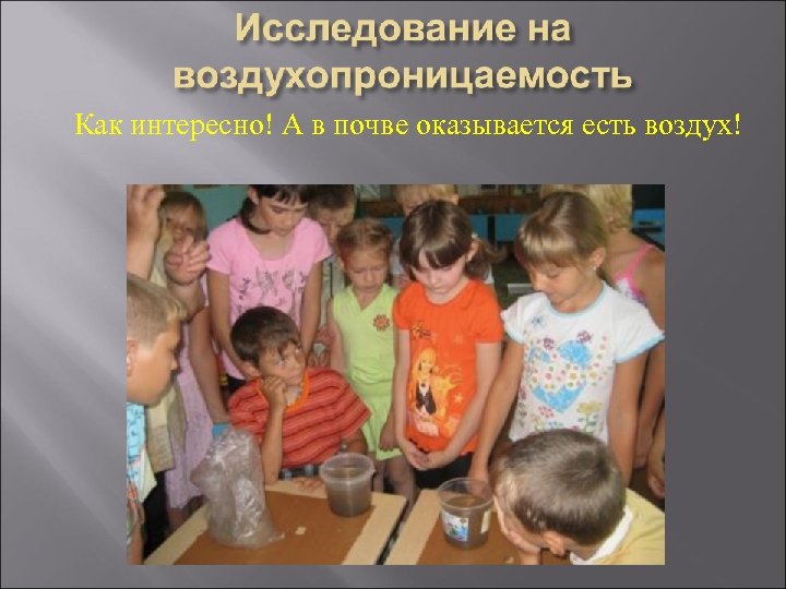 Как интересно! А в почве оказывается есть воздух! 