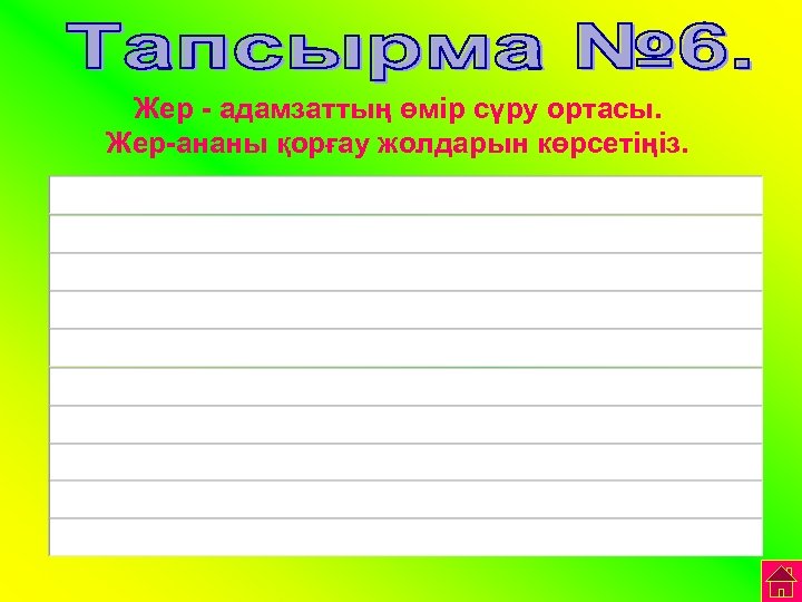 Жер - адамзаттың өмір сүру ортасы. Жер-ананы қорғау жолдарын көрсетіңіз. 