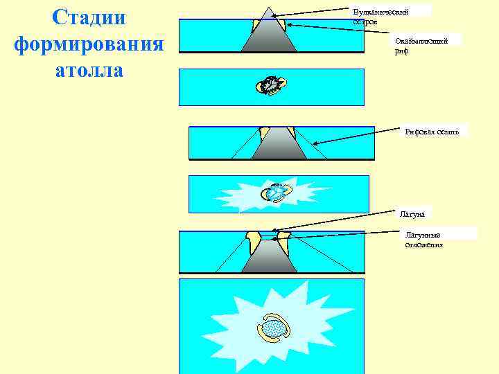 Образование атолла схема