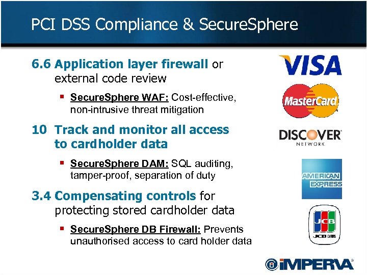 PCI DSS Compliance & Secure. Sphere 6. 6 Application layer firewall or external code