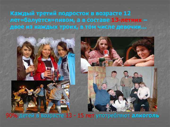 Каждый третий подросток в возрасте 12 лет «балуется» пивом, а в составе 13 -летних