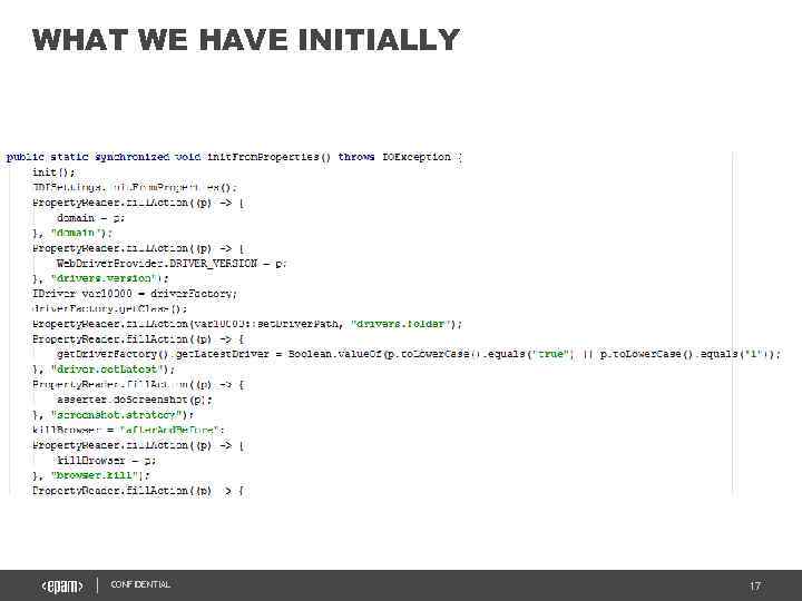 WHAT WE HAVE INITIALLY CONFIDENTIAL 17 
