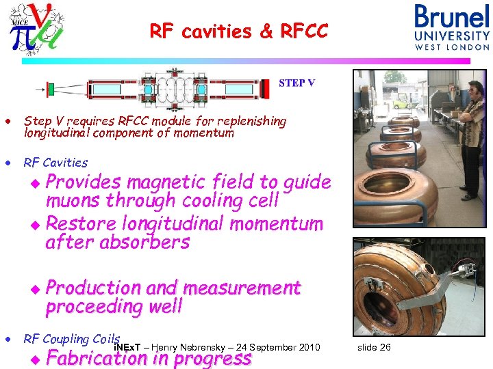 RF cavities & RFCC · Step V requires RFCC module for replenishing longitudinal component