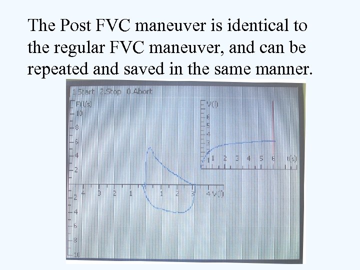 The Post FVC maneuver is identical to the regular FVC maneuver, and can be