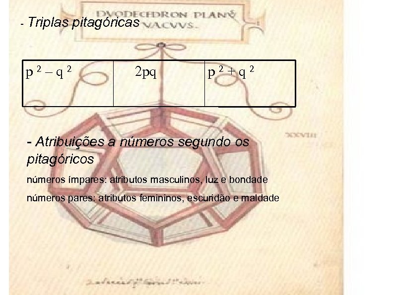 - Triplas p 2–q 2 pitagóricas 2 pq p 2+q 2 - Atribuições a