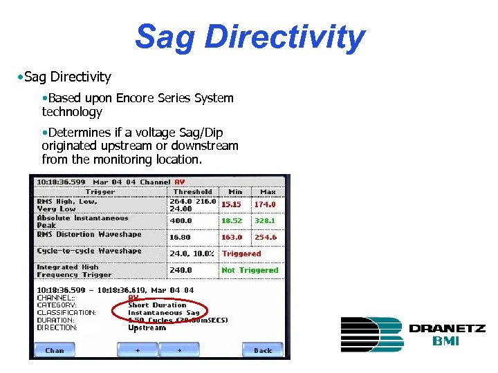 Sag Directivity • Based upon Encore Series System technology • Determines if a voltage
