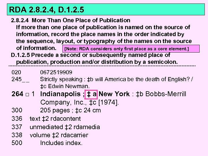 RDA 2. 8. 2. 4, D. 1. 2. 5 2. 8. 2. 4 More