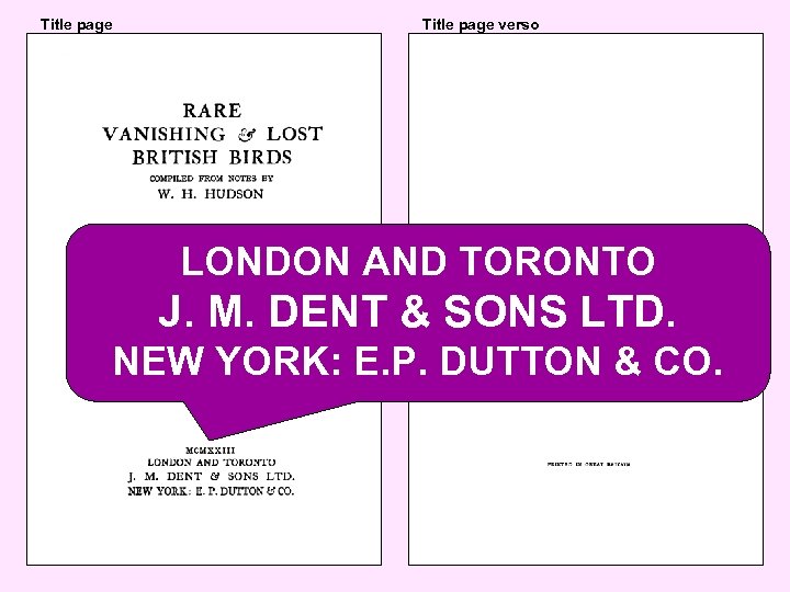 Title page verso LONDON AND TORONTO J. M. DENT & SONS LTD. NEW YORK: