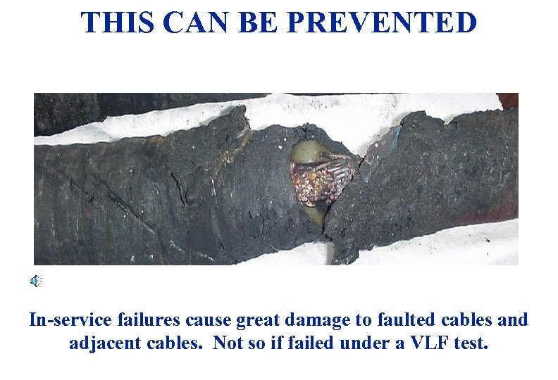 THIS CAN BE PREVENTED In-service failures cause great damage to faulted cables and adjacent