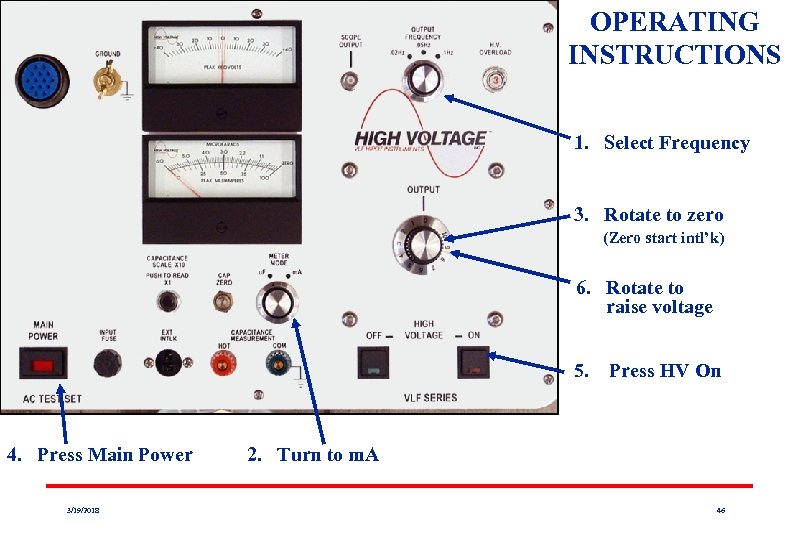 OPERATING INSTRUCTIONS 1. Select Frequency 3. Rotate to zero (Zero start intl’k) 6. Rotate