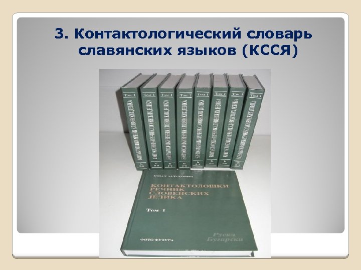 3. Контактологический словарь славянских языков (КССЯ) 