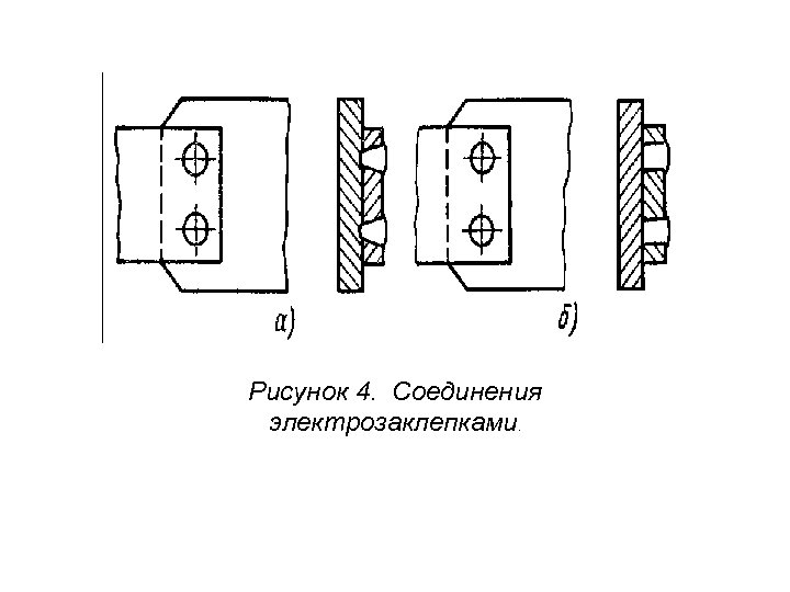 Рисунок 4. Соединения электрозаклепками. 