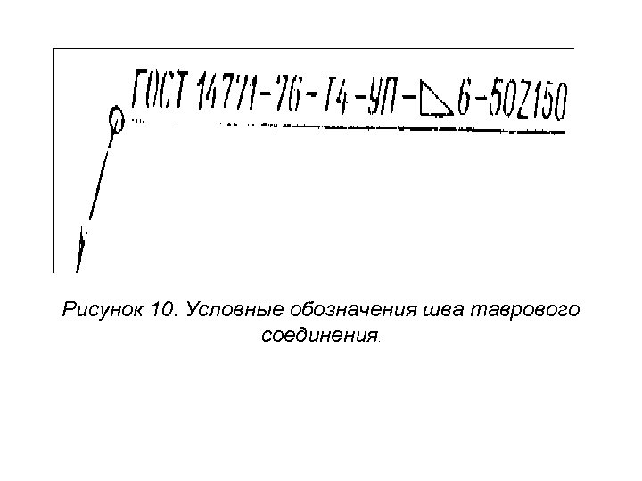 Рисунок 10. Условные обозначения шва таврового соединения. 