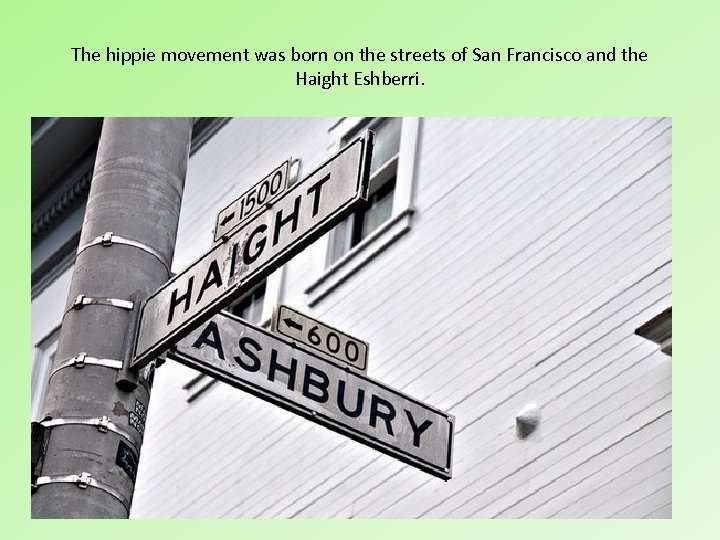 The hippie movement was born on the streets of San Francisco and the Haight