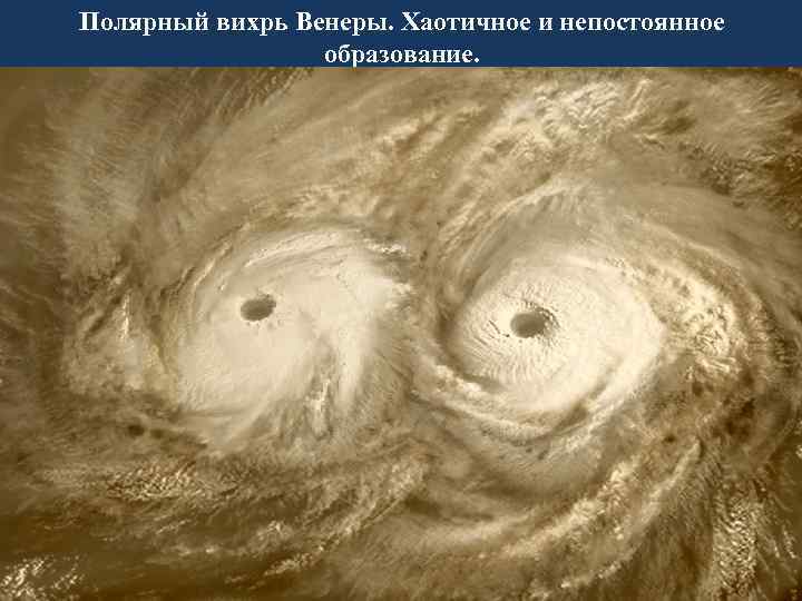 Полярный вихрь Венеры. Хаотичное и непостоянное образование. 