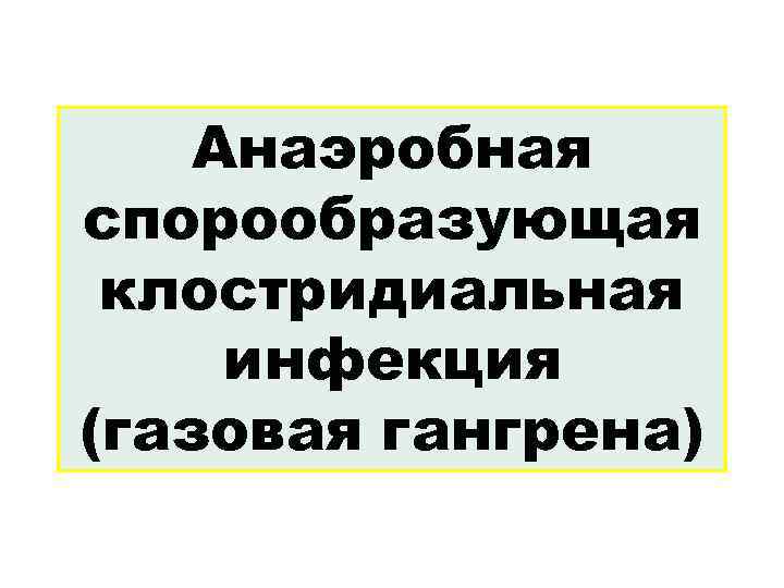 Анаэробная спорообразующая клостридиальная инфекция (газовая гангрена) 