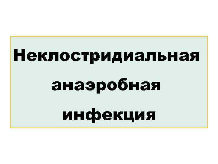 Неклостридиальная анаэробная инфекция 