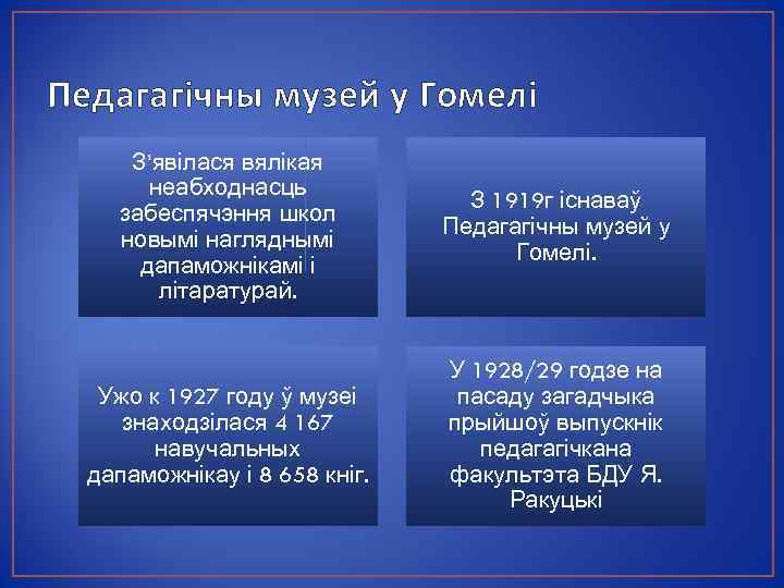 Педагагічны музей у Гомелі З’явілася вялікая неабходнасць забеспячэння школ новымі нагляднымі дапаможнікамі і літаратурай.