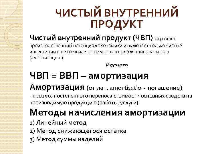 Внутренне чистый. Стоимость потребленного капитала. Потребление капитала. ЧВП формула макроэкономика. Чистый национальный доход в макроэкономике.