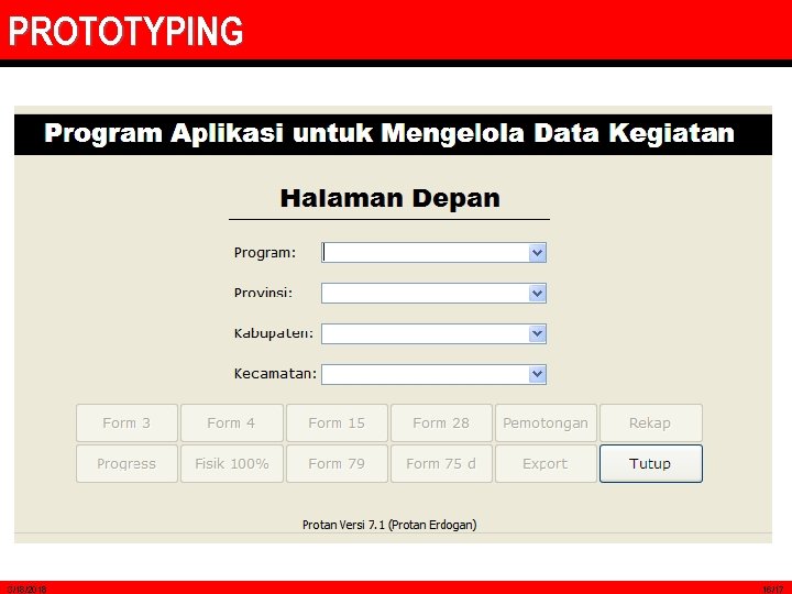 PROTOTYPING 3/18/2018 16/17 