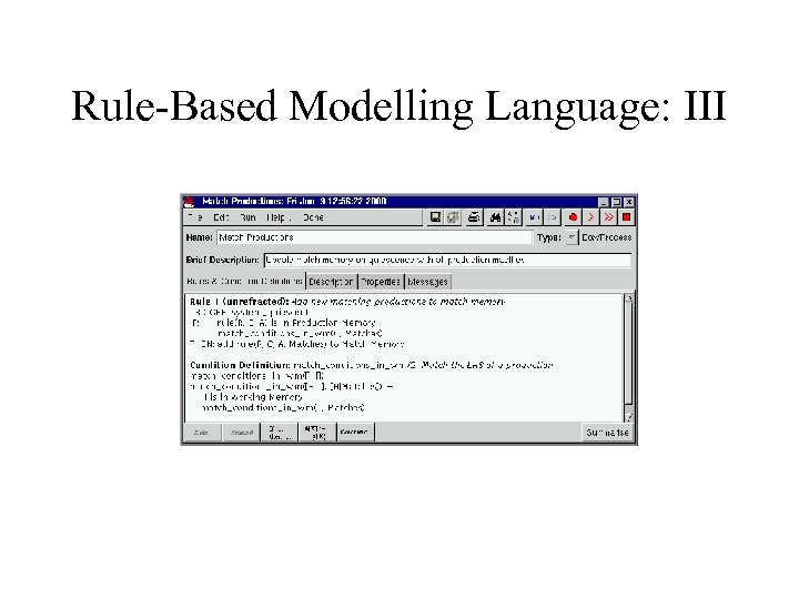 Rule-Based Modelling Language: III 