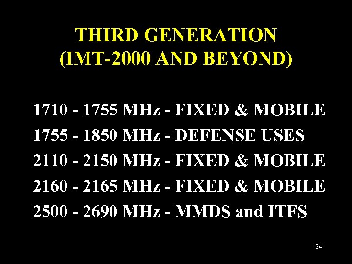 THIRD GENERATION (IMT-2000 AND BEYOND) 1710 - 1755 MHz - FIXED & MOBILE 1755