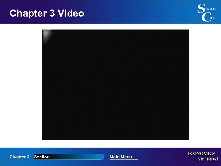 Chapter 3 Video Chapter 3 Section Main Menu 
