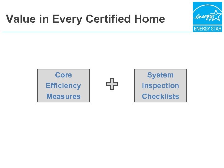 Value in Every Certified Home Core Efficiency Measures System Inspection Checklists 