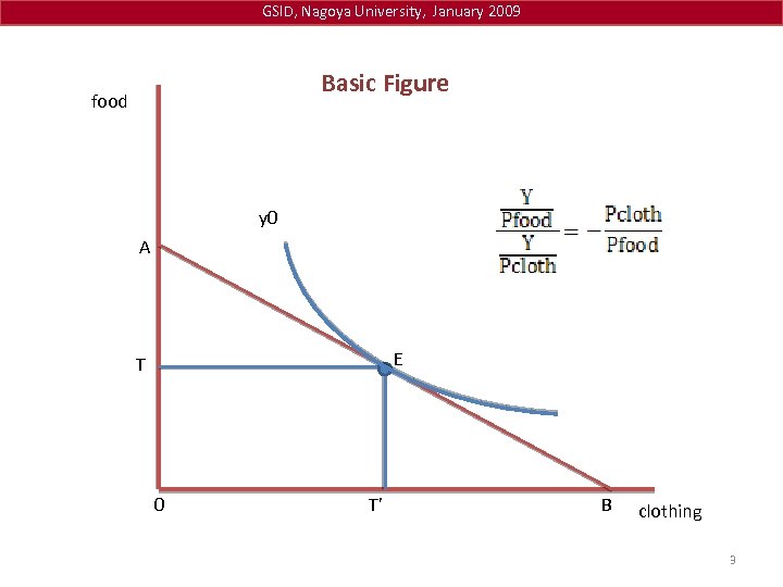 GSID, Nagoya University, January 2009 Basic Figure food y 0 A E T 0