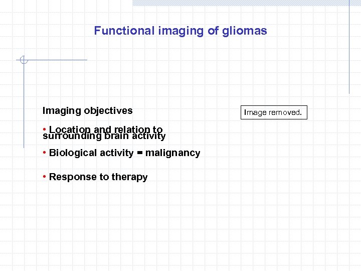 Functional imaging of gliomas Imaging objectives • Location and relation to surrounding brain activity