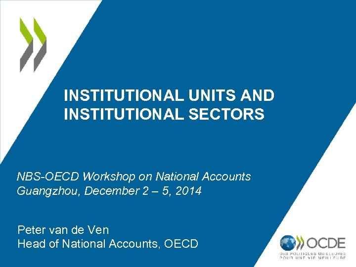 INSTITUTIONAL UNITS AND INSTITUTIONAL SECTORS NBS-OECD Workshop on National Accounts Guangzhou, December 2 –
