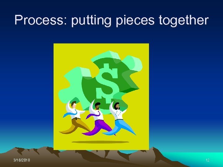 Process: putting pieces together 3/16/2018 12 