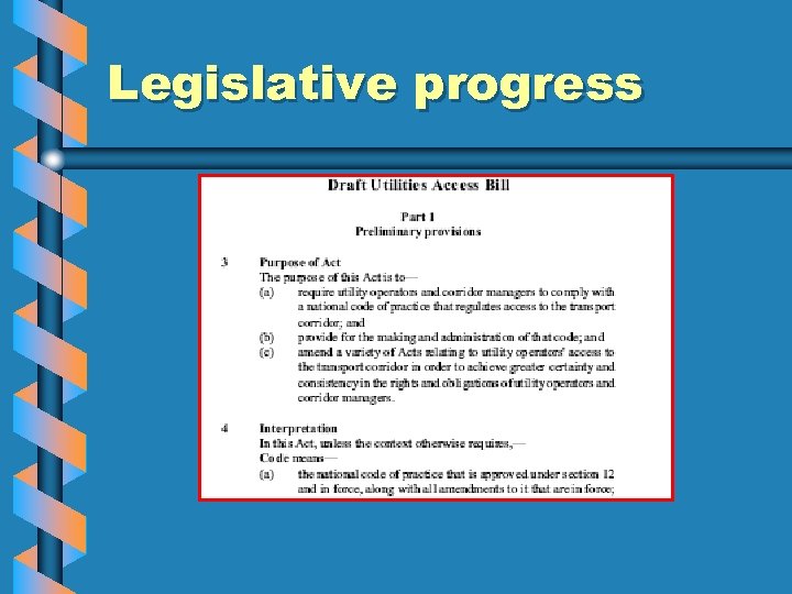 Legislative progress 