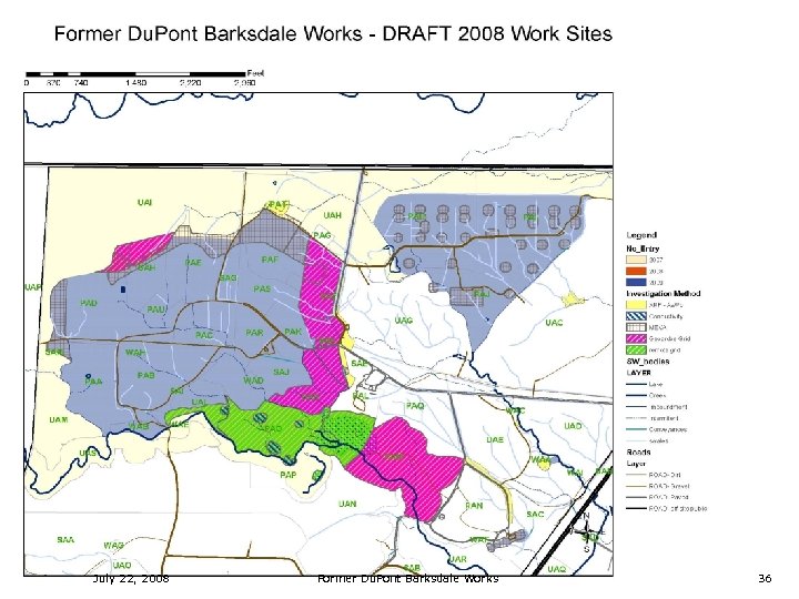 Map of priority areas of investigation. n Use map from April 2 n July