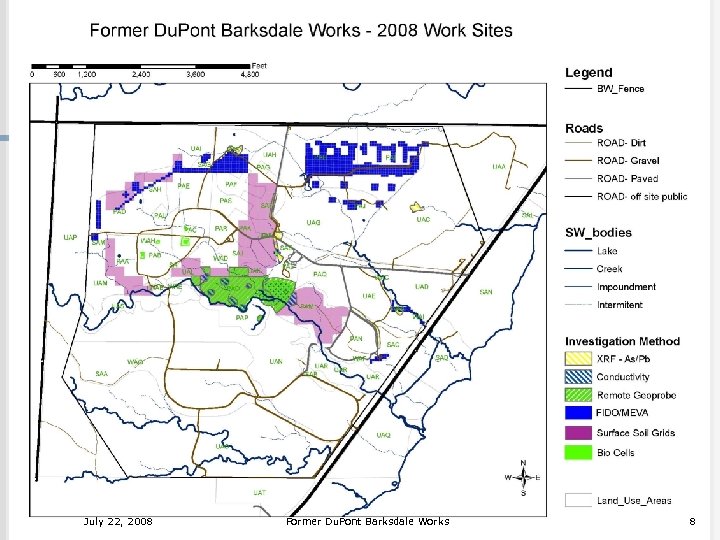 map of 08 inv priorities. July 22, 2008 Former Du. Pont Barksdale Works 8