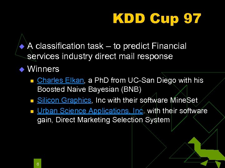 KDD Cup 97 A classification task – to predict Financial services industry direct mail