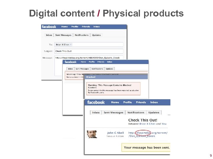 Digital content / Physical products 9 