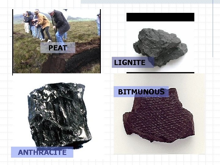 PEAT LIGNITE BITMUNOUS ANTHRACITE 