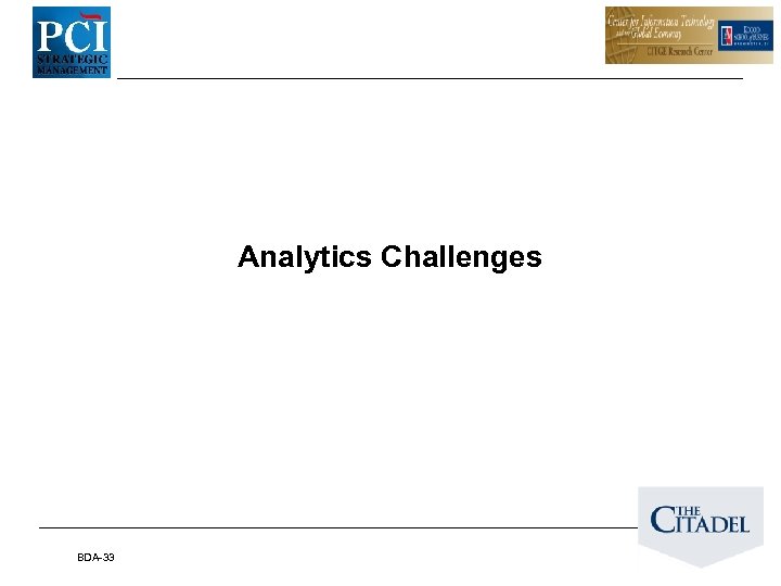 Analytics Challenges BDA-33 