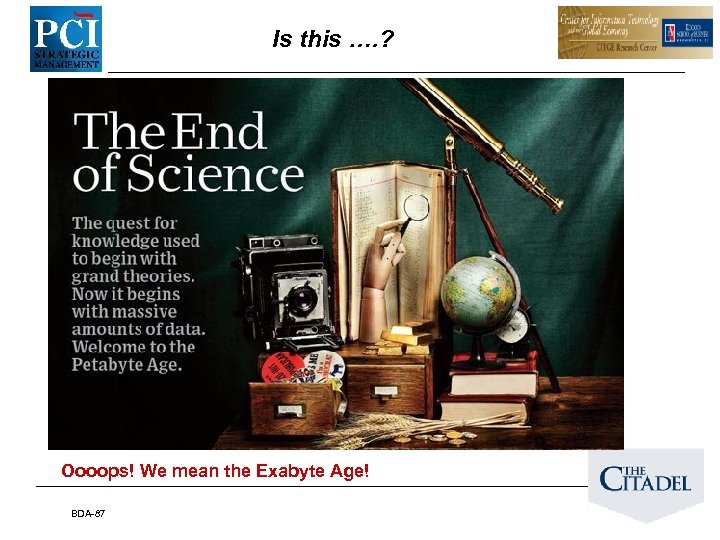 Is this …. ? Oooops! We mean the Exabyte Age! BDA-87 