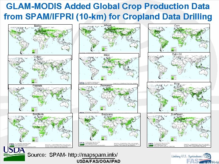 GLAM-MODIS Added Global Crop Production Data from SPAM/IFPRI (10 -km) for Cropland Data Drilling