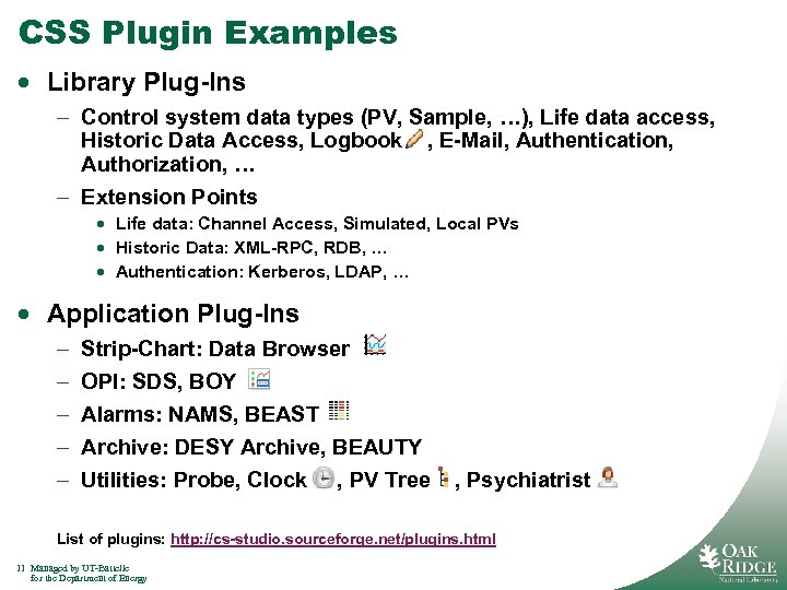 CSS Plugin Examples · Library Plug-Ins – Control system data types (PV, Sample, …),