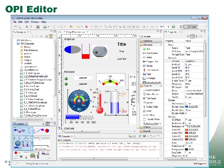 OPI Editor 23 Managed by UT-Battelle for the Department of Energy 