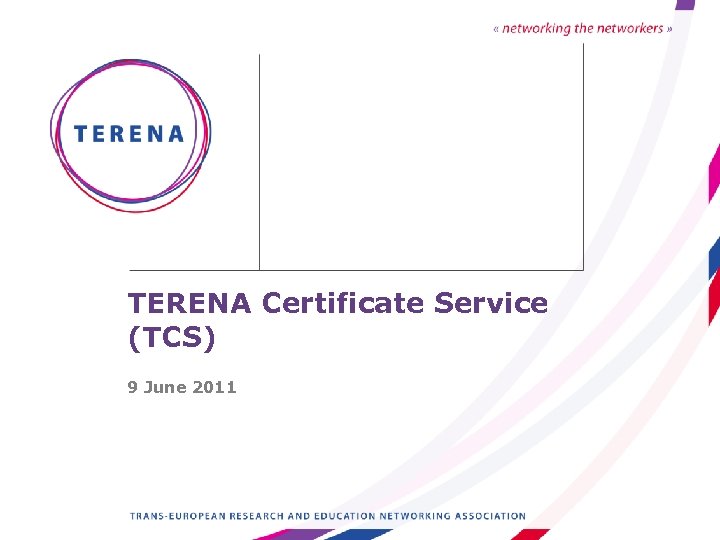 TERENA Certificate Service (TCS) 9 June 2011 