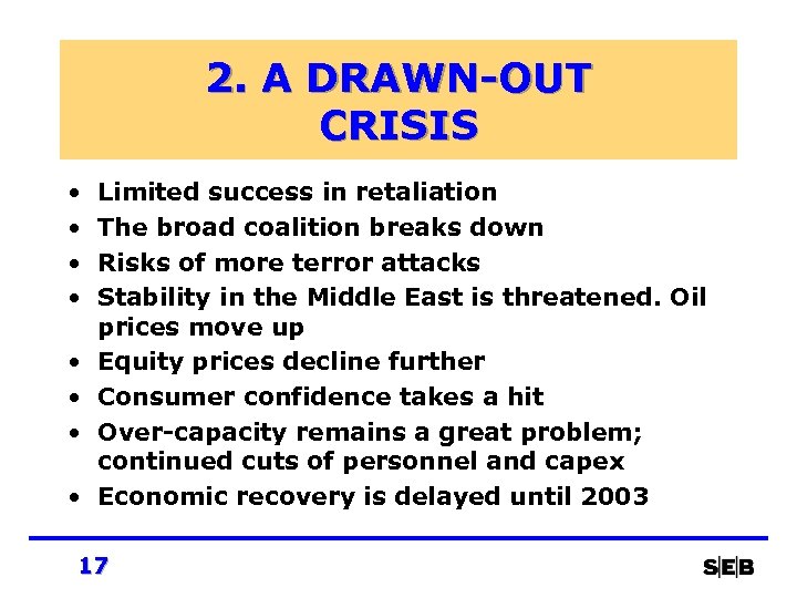 2. A DRAWN-OUT CRISIS • • Limited success in retaliation The broad coalition breaks