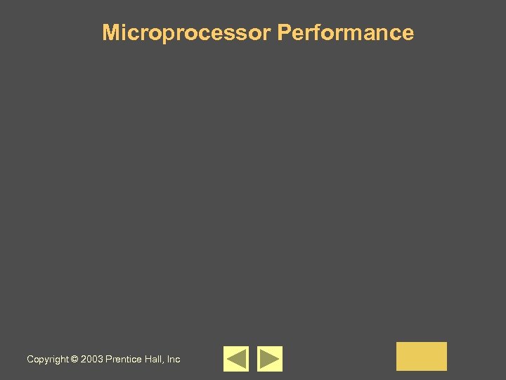 Microprocessor Performance Copyright © 2003 Prentice Hall, Inc 